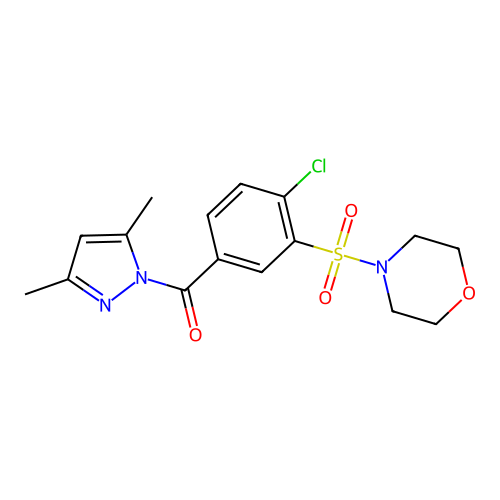 (4-Chloro-3-morpholin-4-ylsulfonylphenyl)-(3,5-dimethylpyrazol-1-yl)methanone structure