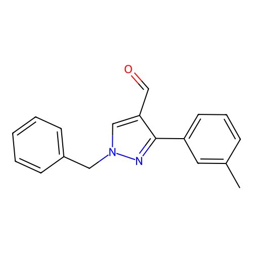 1-benzyl-3-(3-methylphenyl)-1H-pyrazole-4-carbaldehyde structure