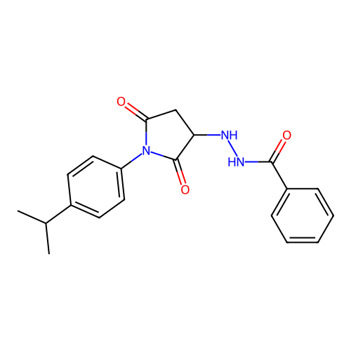 N'-(1-(4-(1-methylethyl)phenyl)-2,5-dioxo-3-pyrrolidinyl)benzohydrazide structure