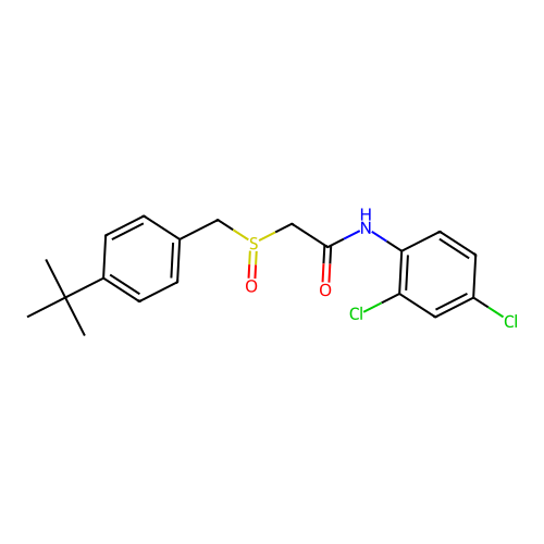 2-{[4-(tert-butyl)benzyl]sulfinyl}-N-(2,4-dichlorophenyl)acetamide structure