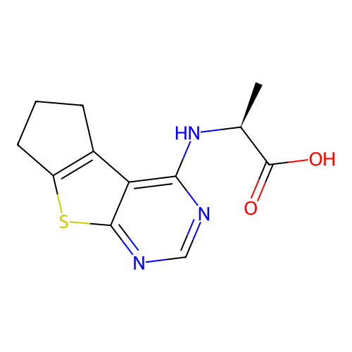 (6,7-Dihydro-5H-cyclopenta[4,5]thieno[2,3-d]pyrimidin-4-yl)-L-alanine structure