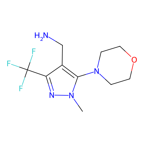 [1-methyl-5-morpholino-3-(trifluoromethyl)-1H-pyrazol-4-yl]methanamine structure