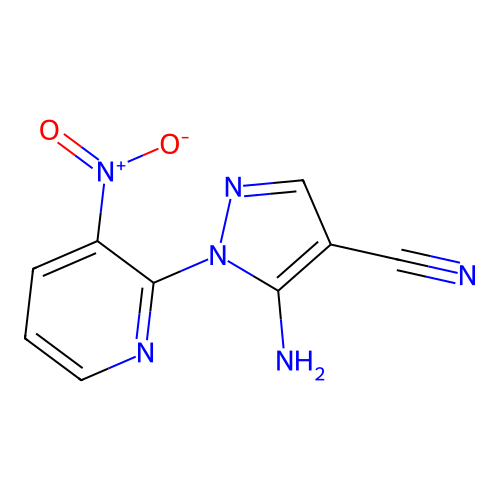 5-amino-1-(3-nitropyridin-2-yl)-1H-pyrazole-4-carbonitrile structure