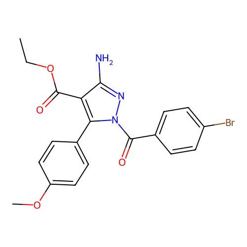 ethyl 3-amino-1-(4-bromobenzoyl)-5-(4-methoxyphenyl)-1H-pyrazole-4-carboxylate structure
