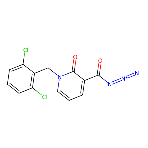 3-(azidocarbonyl)-1-(2,6-dichlorobenzyl)-2(1H)-pyridinone structure