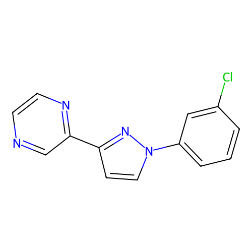 2-[1-(3-chlorophenyl)-1H-pyrazol-3-yl]pyrazine structure