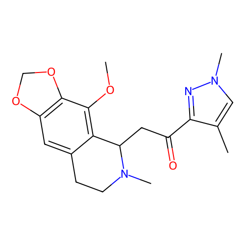 1-(1,4-dimethyl-1H-pyrazol-3-yl)-2-(4-methoxy-6-methyl-5,6,7,8-tetrahydro-[1,3]dioxolo[4,5-g]isoquinolin-5-yl)ethanone structure
