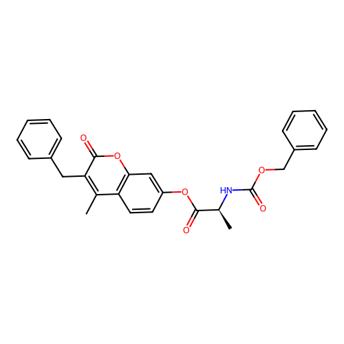 (S)-3-benzyl-4-methyl-2-oxo-2H-chromen-7-yl 2-(((benzyloxy)carbonyl)amino)propanoate structure