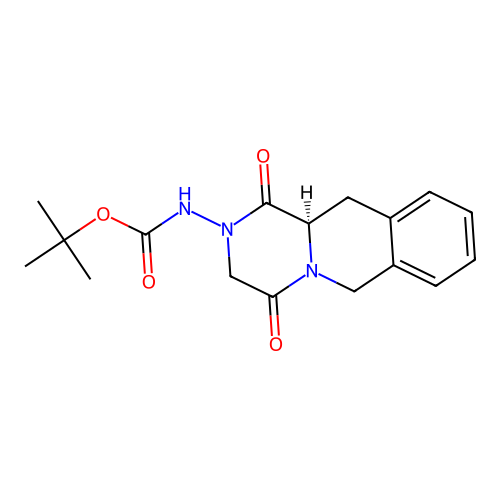 (R)-tert-butyl (1,4-dioxo-3,4,11,11a-tetrahydro-1H-pyrazino[1,2-b]isoquinolin-2(6H)-yl)carbamate structure