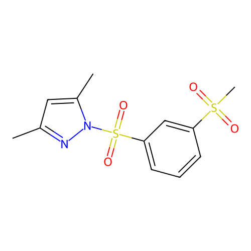 3,5-Dimethyl-1-(3-methylsulfonylphenyl)sulfonylpyrazole structure