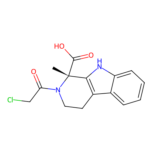 (1S)-2-(chloroacetyl)-1-methyl-2,3,4,9-tetrahydro-1H-beta-carboline-1-carboxylic acid structure