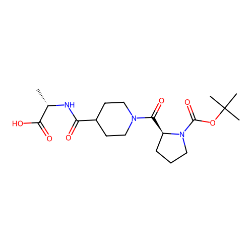 N-({1-[1-(tert-butoxycarbonyl)-L-prolyl]piperidin-4-yl}carbonyl)-L-alanine structure