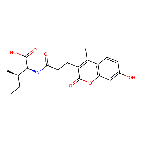 (2S,3R)-2-(3-(7-hydroxy-4-methyl-2-oxo-2H-chromen-3-yl)propanamido)-3-methylpentanoic acid structure
