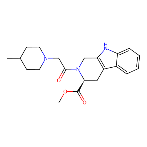(S)-methyl 2-(2-(4-methylpiperidin-1-yl)acetyl)-2,3,4,9-tetrahydro-1H-pyrido[3,4-b]indole-3-carboxylate structure
