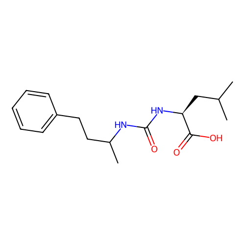N-[(4-phenylbutan-2-yl)carbamoyl]-L-leucine structure