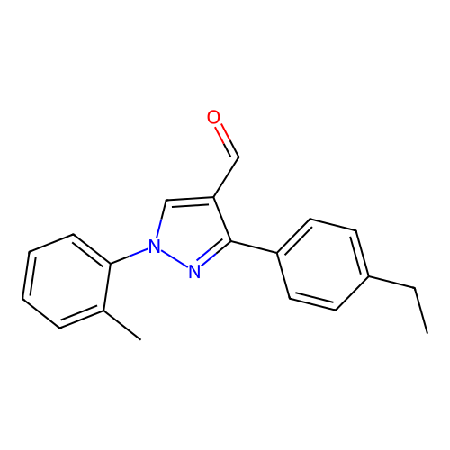 3-(4-ethylphenyl)-1-(2-methylphenyl)-1H-pyrazole-4-carbaldehyde structure