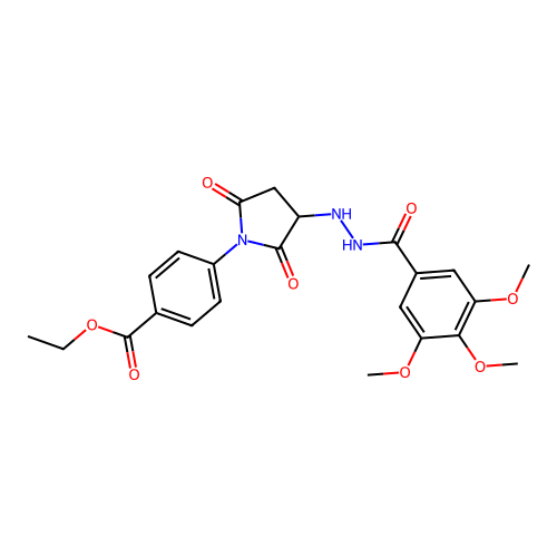 Ethyl 4-[2,5-dioxo-3-[2-(3,4,5-trimethoxybenzoyl)hydrazinyl]pyrrolidin-1-yl]benzoate structure