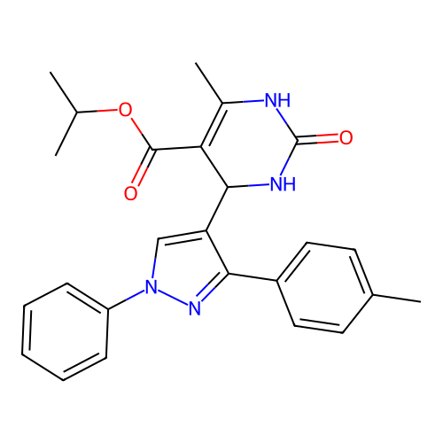 isopropyl 6-methyl-4-[3-(4-methylphenyl)-1-phenyl-1H-pyrazol-4-yl]-2-oxo-1,2,3,4-tetrahydropyrimidine-5-carboxylate structure