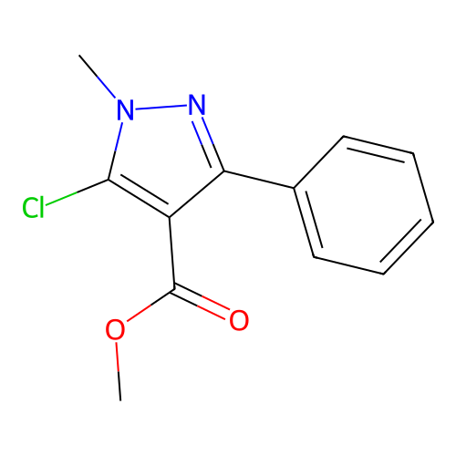 methyl 5-chloro-1-methyl-3-phenyl-1H-pyrazole-4-carboxylate structure