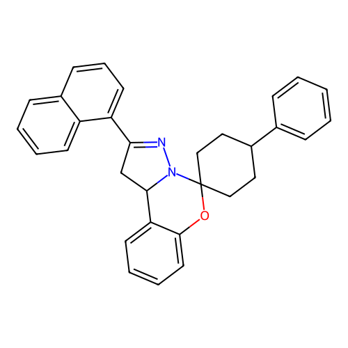 2'-(naphthalen-1-yl)-4-phenyl-1',10b'-dihydrospiro[cyclohexane-1,5'-pyrazolo[1,5-c][1,3]benzoxazine] structure