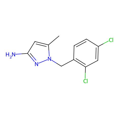 1-(2,4-dichlorobenzyl)-5-methyl-1H-pyrazol-3-amine structure