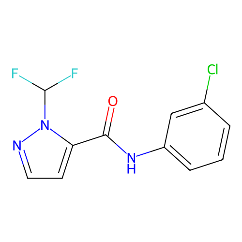 N-(3-chlorophenyl)-2-(difluoromethyl)pyrazole-3-carboxamide structure
