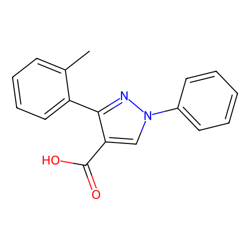 3-(2-methylphenyl)-1-phenyl-1H-pyrazole-4-carboxylic acid structure
