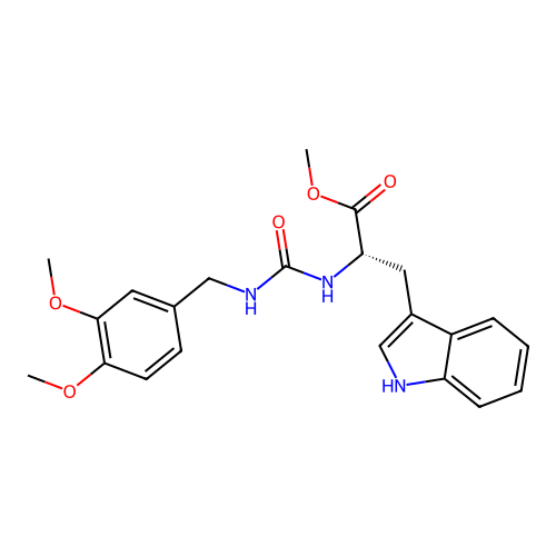 methyl N-[(3,4-dimethoxybenzyl)carbamoyl]-L-tryptophanate structure
