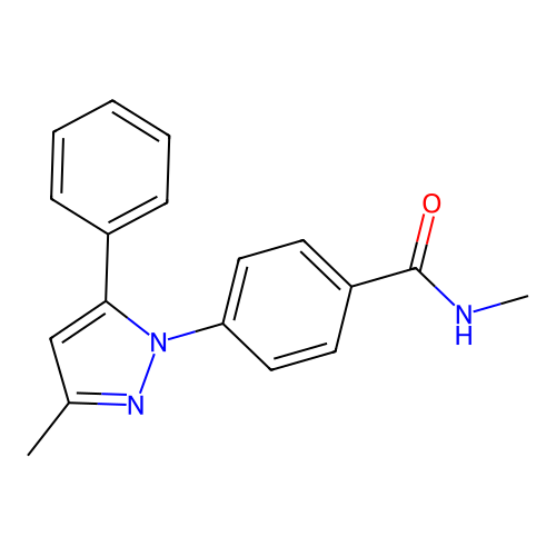 N-methyl-4-(3-methyl-5-phenyl-1H-pyrazol-1-yl)benzamide structure