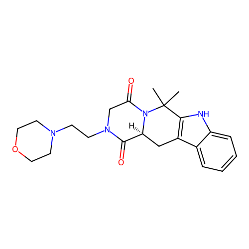 (12aS)-6,6-dimethyl-2-[2-(morpholin-4-yl)ethyl]-2,3,6,7,12,12a-hexahydropyrazino[1',2':1,6]pyrido[3,4-b]indole-1,4-dione structure