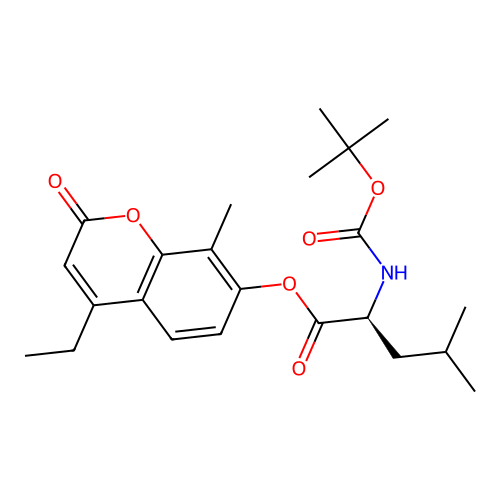 (4-ethyl-8-methyl-2-oxochromen-7-yl) (2S)-4-methyl-2-[(2-methylpropan-2-yl)oxycarbonylamino]pentanoate structure