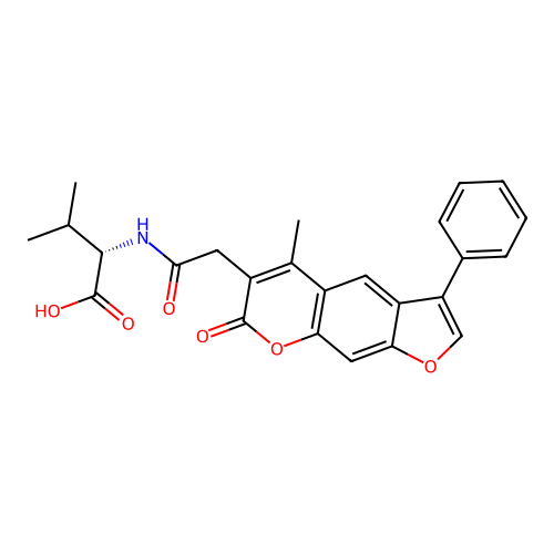 N-[2-(5-Methyl-7-oxo-3-phenyl-7H-furo[3,2-g][1]benzopyran-6-yl)acetyl]-L-valine structure