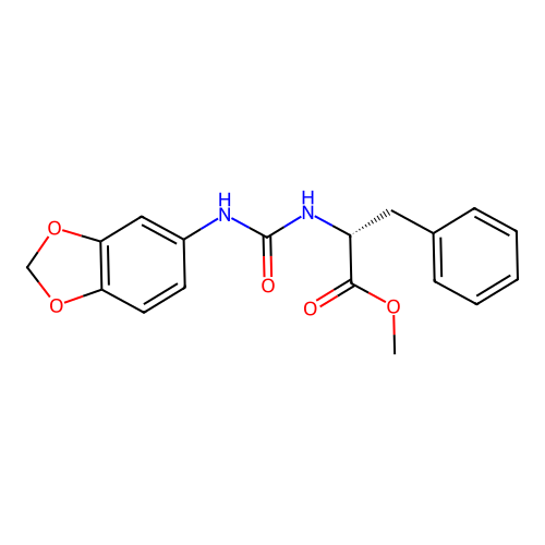 (R)-methyl 2-(3-(benzo[d][1,3]dioxol-5-yl)ureido)-3-phenylpropanoate structure