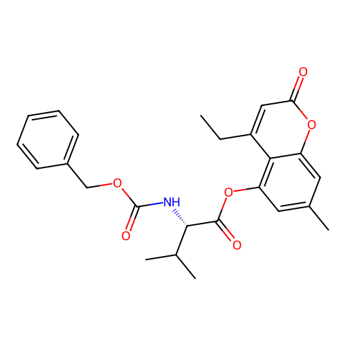 (S)-4-ethyl-7-methyl-2-oxo-2H-chromen-5-yl 2-(((benzyloxy)carbonyl)amino)-3-methylbutanoate structure
