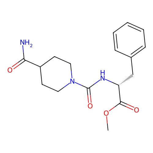 (R)-methyl 2-(4-carbamoylpiperidine-1-carboxamido)-3-phenylpropanoate structure