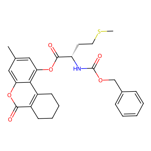 (S)-3-methyl-6-oxo-7,8,9,10-tetrahydro-6H-benzo[c]chromen-1-yl 2-(((benzyloxy)carbonyl)amino)-4-(methylthio)butanoate structure