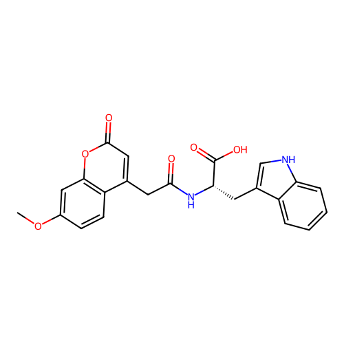 N-[(7-methoxy-2-oxo-2H-chromen-4-yl)acetyl]-L-tryptophan structure