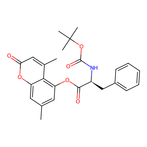 (S)-4,7-dimethyl-2-oxo-2H-chromen-5-yl 2-((tert-butoxycarbonyl)amino)-3-phenylpropanoate structure