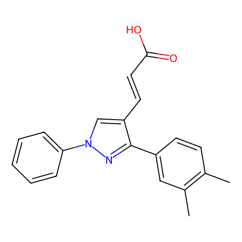 3-[3-(3,4-Dimethylphenyl)-1-phenylpyrazol-4-yl]prop-2-enoic acid structure