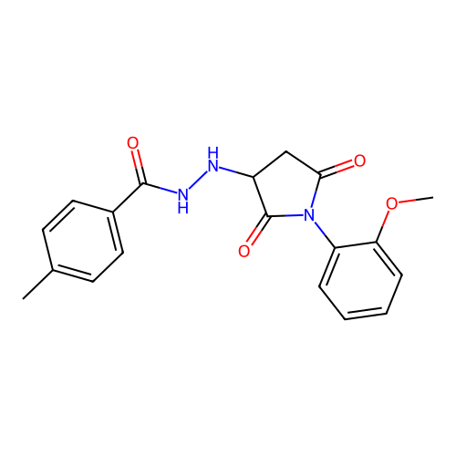 N'-[1-(2-methoxyphenyl)-2,5-dioxopyrrolidin-3-yl]-4-methylbenzohydrazide structure