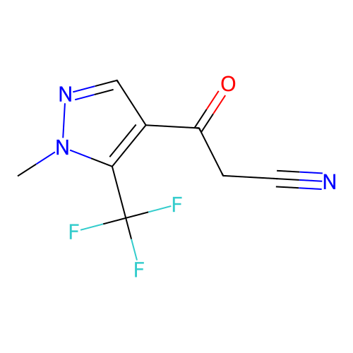3-[1-methyl-5-(trifluoromethyl)-1H-pyrazol-4-yl]-3-oxopropanenitrile structure