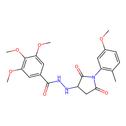3,4,5-trimethoxy-N'-[1-(5-methoxy-2-methylphenyl)-2,5-dioxopyrrolidin-3-yl]benzohydrazide structure