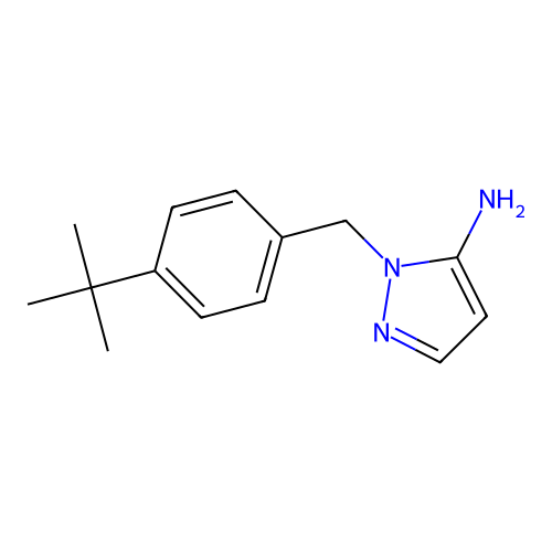 1-((4-tert-butylphenyl)methyl)-1H-pyrazol-5-amine structure
