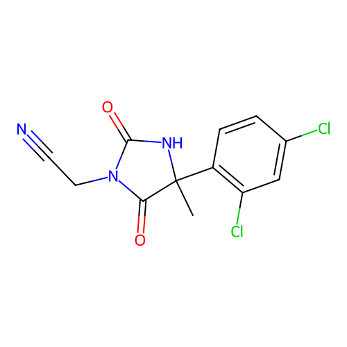 2-[4-(2,4-Dichlorophenyl)-4-methyl-2,5-dioxoimidazolidin-1-yl]acetonitrile structure