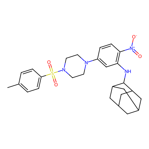 (1r,3r,5r,7r)-N-(2-nitro-5-(4-tosylpiperazin-1-yl)phenyl)adamantan-2-amine structure