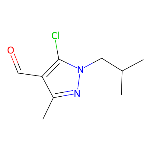 5-chloro-3-methyl-1-(2-methylpropyl)-1H-pyrazole-4-carbaldehyde structure