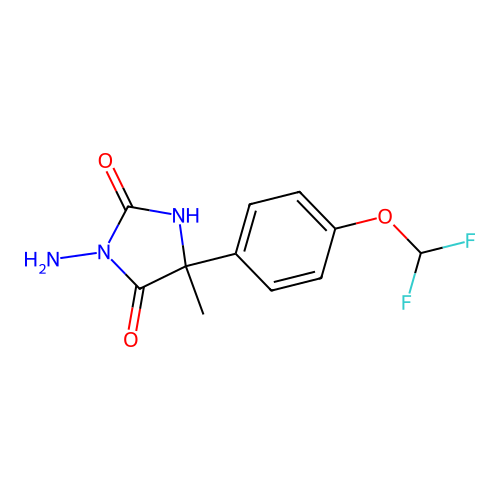 3-Amino-5-[4-(difluoromethoxy)phenyl]-5-methylimidazolidine-2,4-dione structure