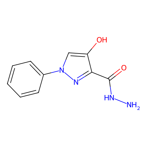 4-hydroxy-1-phenyl-1H-pyrazole-3-carbohydrazide structure