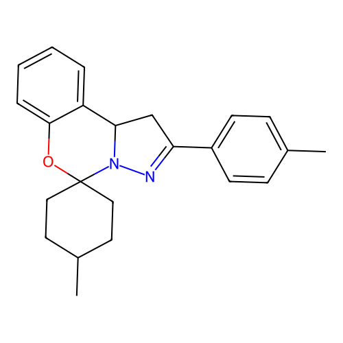 4-methyl-2'-(4-methylphenyl)-1',10b'-dihydrospiro[cyclohexane-1,5'-pyrazolo[1,5-c][1,3]benzoxazine] structure