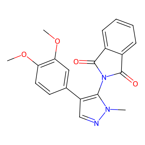 2-[4-(3,4-dimethoxyphenyl)-1-methyl-1H-pyrazol-5-yl]-1H-isoindole-1,3(2H)-dione structure